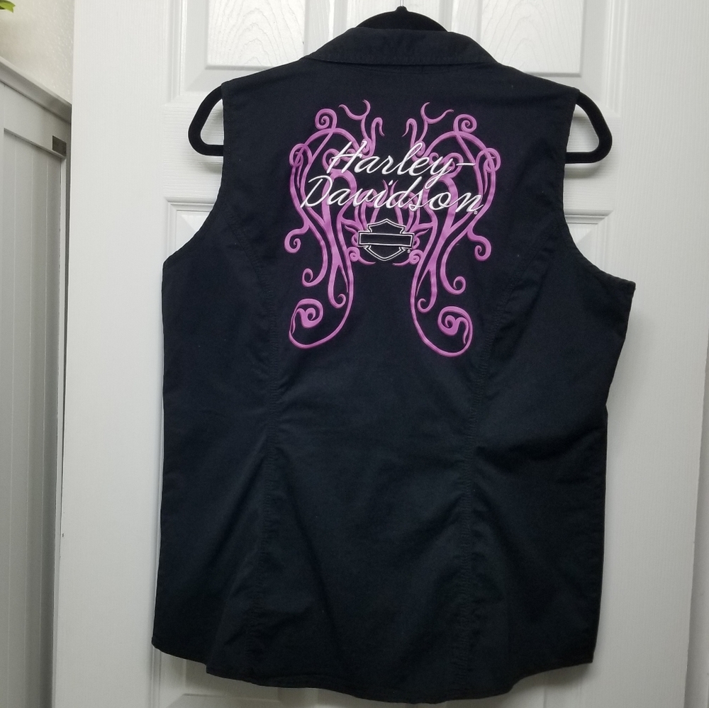 Harley-Davidson Womens Collared Zippered Vest